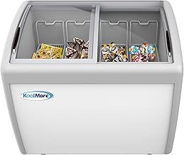 Photo 1 of  ***SOME DENTS & SCRATCHES SHOWN IN PIC**

KoolMore - MCF-12C Commercial Ice Cream Freezer Display Case, Glass Top Chest Freezer with 4 Storage