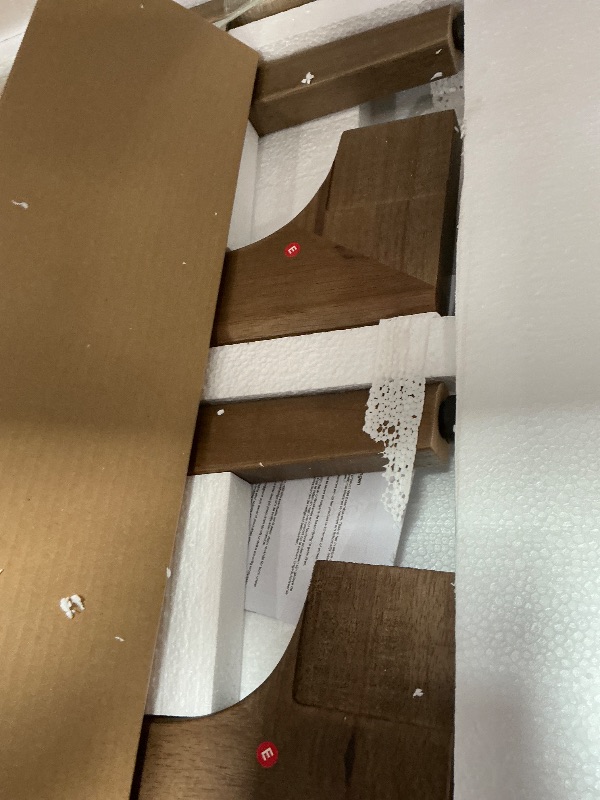 Photo 1 of **ONLY BOX 1 OF 2,   Missing Top Table Part****
VASAGLE MAEZO Collection - Extendable Dining Table for 4/6/8, Kitchen Table with Tapered Legs, Curved Transitions, for Dining Room, Kitchen, Home Office, Honey Brown UKDT090K01V1