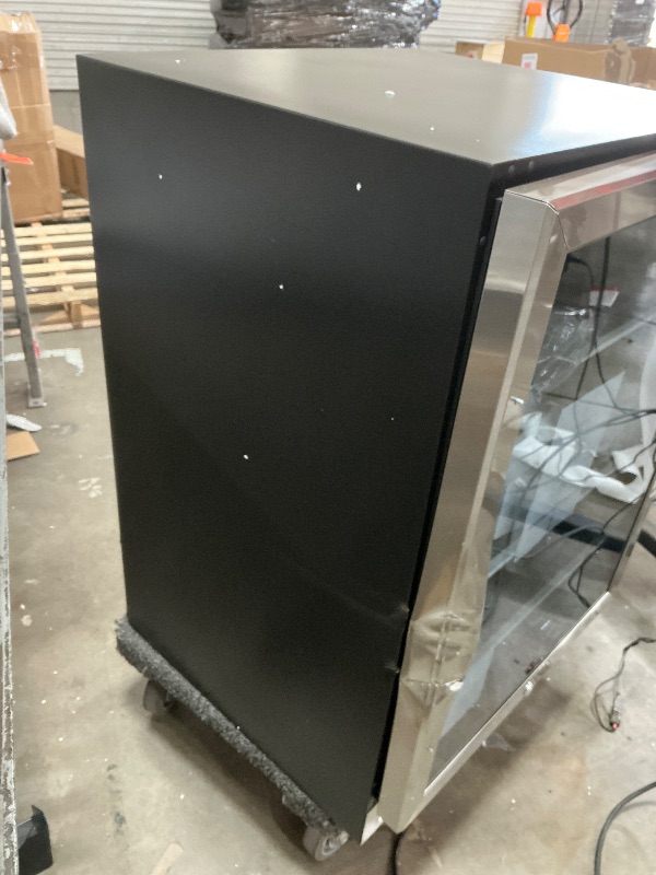 Photo 1 of ***DAMAGE ON THE DOOR & SIDE SHOWN IN PIC* NOT FULLY TESTED**
EUHOMY 24 Inch Beverage Refrigerator, 180 Can Built-in Beverage Cooler, Under Counter Beer Fridge with Glass Door for Soda, Water, Wine - For Kitchen, Bar or Office