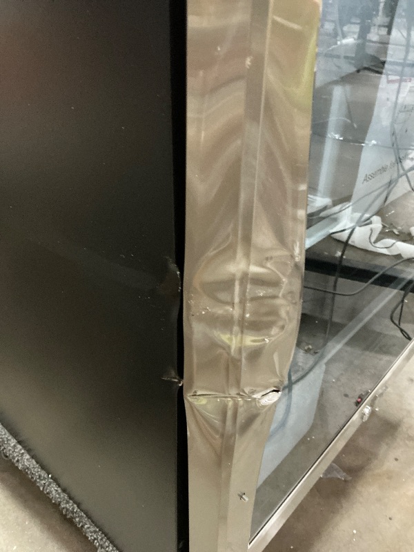 Photo 1 of ***DAMAGE ON THE DOOR & SIDE SHOWN IN PIC* NOT FULLY TESTED**
EUHOMY 24 Inch Beverage Refrigerator, 180 Can Built-in Beverage Cooler, Under Counter Beer Fridge with Glass Door for Soda, Water, Wine - For Kitchen, Bar or Office