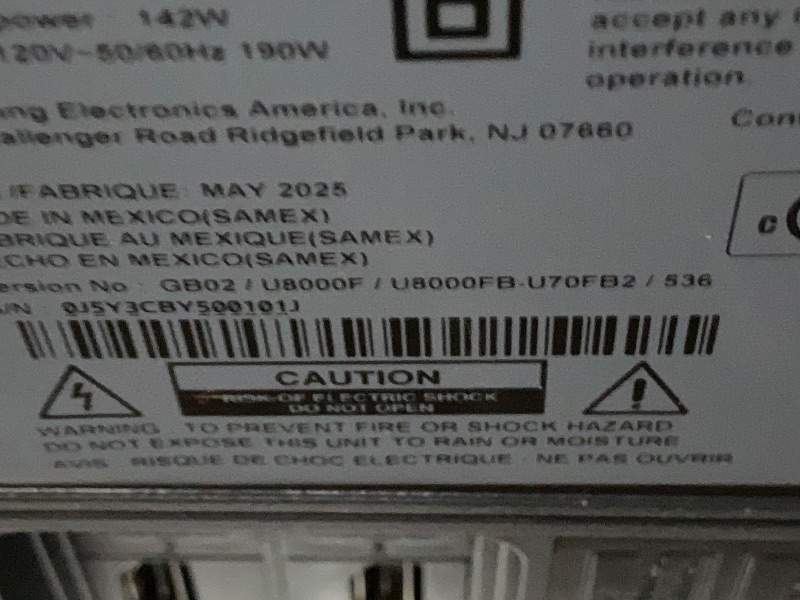 Photo 1 of ****DAMAGED SCREEN****Samsung 70-Inch Class Crystal UHD U8000F 4K Smart TV (2025 Model) Endless Free Content, Crystal Processor 4K, MetalStream Design, Knox Security, Alexa Built-in