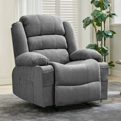 Photo 1 of **************MISSING 1 OF THE LEGS****************
Garvee Oversized Recliner Chair for Adults, Widen Overstuffed Breathable Fabric Lounge Chair with 2 Cup Holders & Side Pockets Soft Lazy Lounge Sofa Chair Sofa for Relaxation, Gray