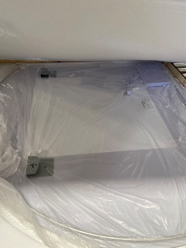 Photo 1 of ***missing hardware ***Niccy 44" LED Bathroom Mirror with Lights, Half Moon Led Mirrors, Irregular Backlit Mirrors for Entryway, Anti-Fog, Dimmable, Makeup Mirror, Explosion Proof, Round Lighted Vanity Mirrors, White Light