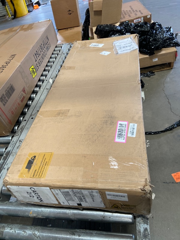 Photo 1 of ***IN COMPLETE BOX 2 OF 2****   DWVO Queen Size Bed Frame with Bookcase Headboard and 4 Storage Drawers, RGB LED Bed Frame with Type-C & USB Charging Station Storage Headboard Bed, No Box Spring Needed, Noise Free, Antique White