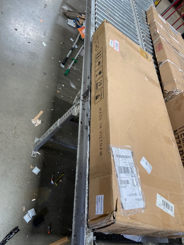 Photo 1 of ***IN COMPLETE BOX 2 OF 2****   DWVO Queen Size Bed Frame with Bookcase Headboard and 4 Storage Drawers, RGB LED Bed Frame with Type-C & USB Charging Station Storage Headboard Bed, No Box Spring Needed, Noise Free, Antique White