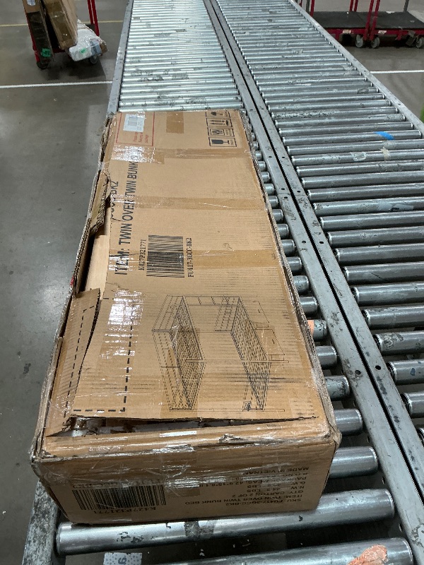 Photo 1 of ***PARTIAL SET** CARTON 2 OF 2*****
PVWIIK Bunk Bed Twin Over Twin with Guardrail for Dormitory,Living Room,Bedroom,Multifunctional Bed Frame w/Space Saving Design & Ladder,Black