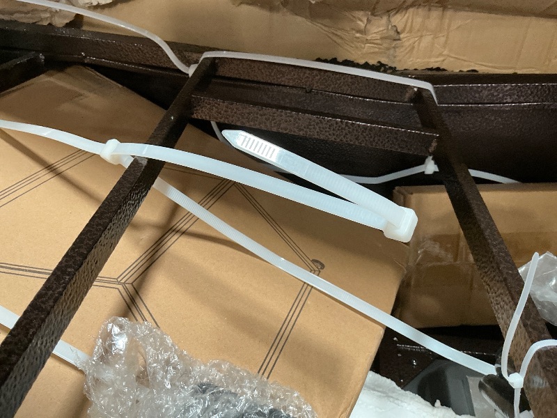 Photo 1 of ***dents missing hardware***56 in Propane Fire Pit Table with Ice Bucket?50000BTU Fire Table with 13 in Square Drink Ice Bucket Wind Guard, Fire Glass Beads & CSA Safety Certified Outdoor Firepit for Patio Garden