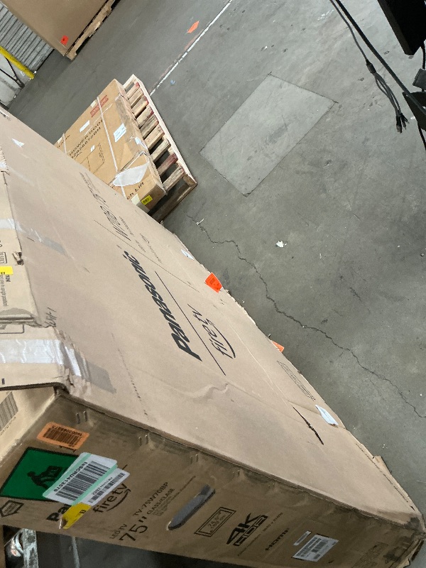 Photo 1 of **SCREEN IS HEAVILY DAMAGED**Panasonic W70 Series (2025 Model) 75" LED 4K Ultra HD Smart Fire TV, Press & Ask Alexa, Apple AirPlay, HDR10+, HDMI 2.1, and Bluetooth Support - 75W70BP