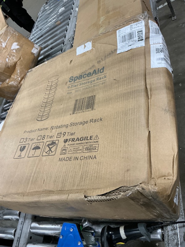 Photo 1 of **PARTS ONLY** SpaceAid 9 Tier Rotating Shoe Rack Tower, Spinning Shoe Display Lazy Susan, Revolving 360 Shoe Rack Storage Round Carousel, Vertical Handbag Rotate Shoes Closet Organization (9-Tier Black)