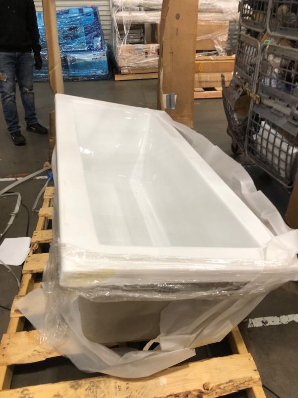 Photo 1 of *DAMAGE* ANZZI Illyrian AZ3272VNS 32" x 72" Soaker Acrylic Rectangle Drop-In Bathtub - Easy Installation - Smooth Glossy Ultra White Finish