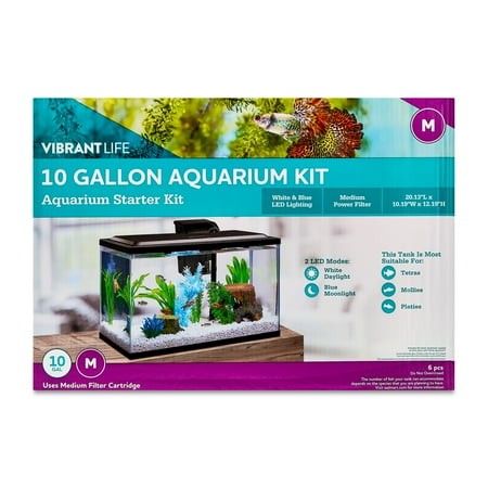 Photo 1 of ***missing hardware***Vibrant Life 10 Gallon Aquarium Starter Kit with Blue & White LED Lights