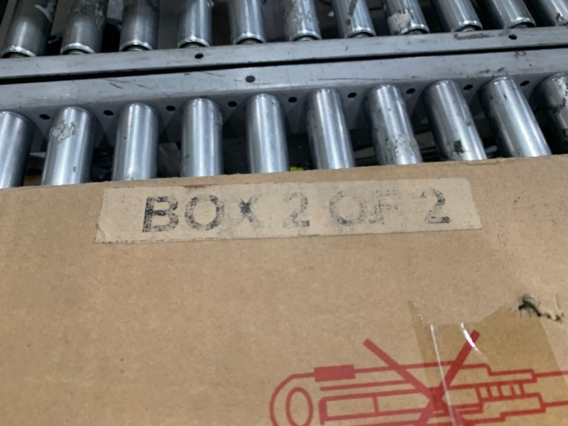 Photo 1 of **Parts Only** **Only One box**
 Merax King Size Bed Frame with Boucle Fabric, Upholstered Platform Bed with Steel Legs, Curve-Shaped Design & Thick Headboard, White 2 BOX SET