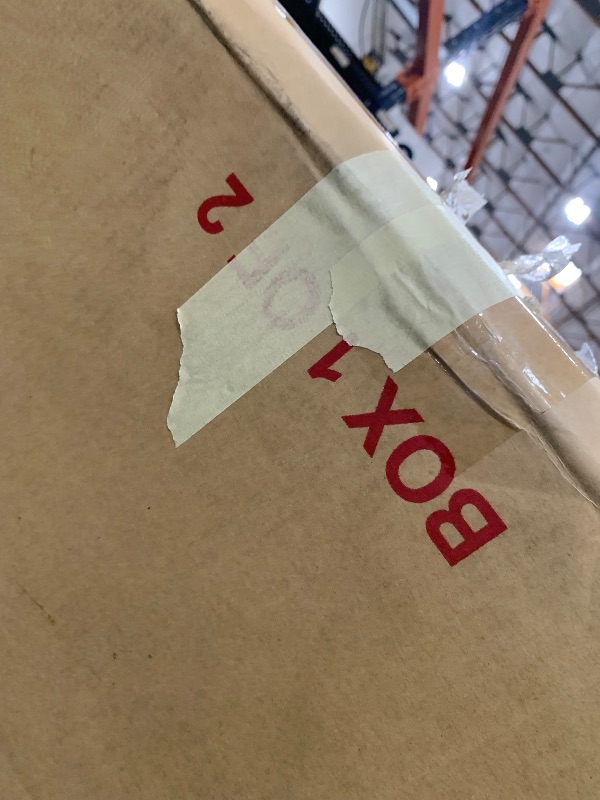 Photo 1 of **Parts Only** **Only One box**
 Merax King Size Bed Frame with Boucle Fabric, Upholstered Platform Bed with Steel Legs, Curve-Shaped Design & Thick Headboard, White 2 BOX SET