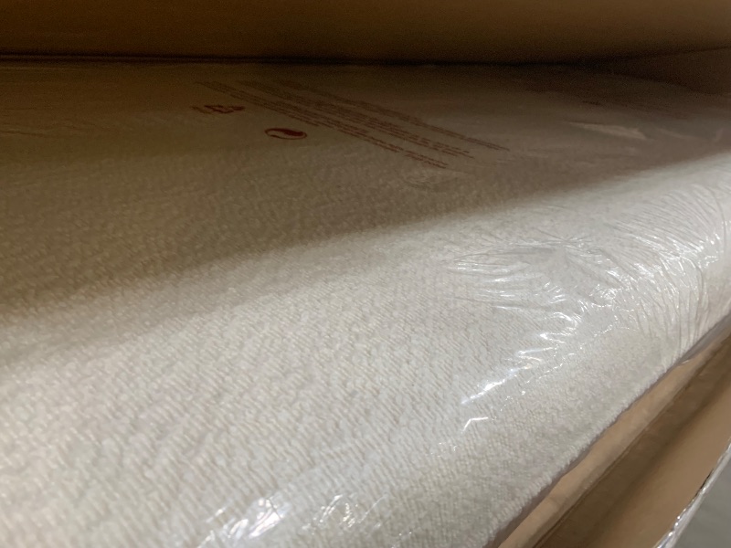 Photo 1 of **Parts Only** **Only One box**
 Merax King Size Bed Frame with Boucle Fabric, Upholstered Platform Bed with Steel Legs, Curve-Shaped Design & Thick Headboard, White 2 BOX SET