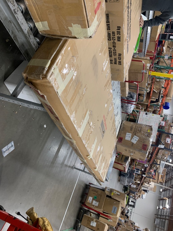 Photo 1 of **Parts Only** **Only One box**
 Merax King Size Bed Frame with Boucle Fabric, Upholstered Platform Bed with Steel Legs, Curve-Shaped Design & Thick Headboard, White 2 BOX SET
