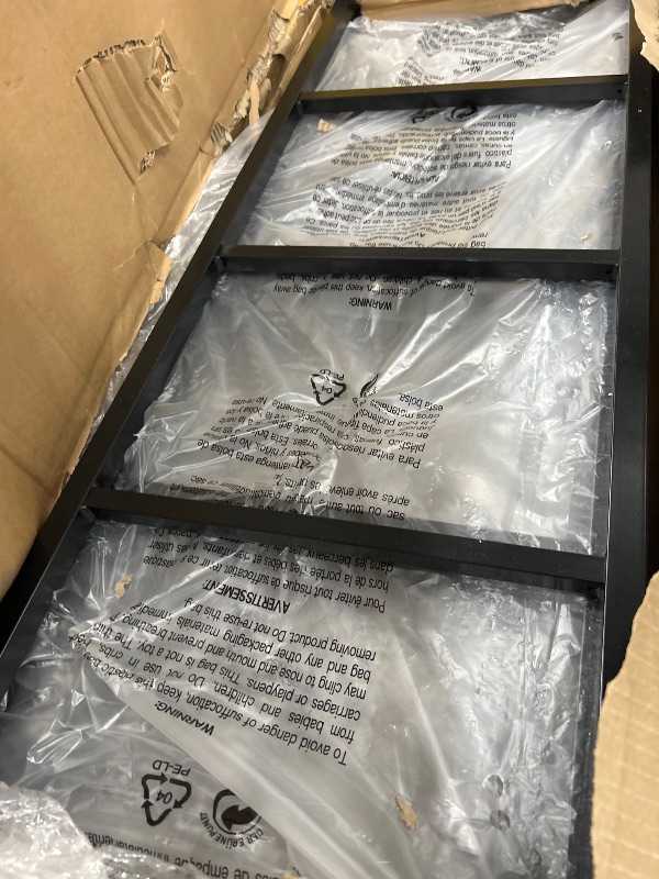 View 3 of *** PARTS ONLY - PARTIAL SET *** Mixcous Heavy Duty Triple Bunk Bed, Twin Over Twin Over Twin with Guardrails and Ladder, Metal Bunk Bed for 3, 3 Bed Teens and Adults, No Box Spring Needed, Black