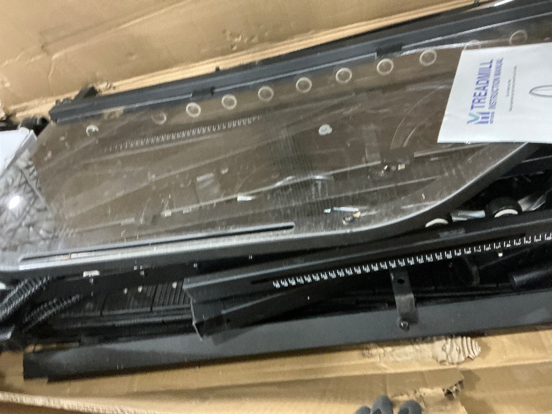 Photo 1 of **PRE USED UNSURE IF HARWARE IS MISSING***

Walking Pad with 15% 12-Level Auto Incline & Handle Bar, 450 lbs Capacity UI Screen, Rayspace 3.5HP Quiet Under Desk Treadmill, Speaker, APP & Remote Control, Treadmills for Home Hiking