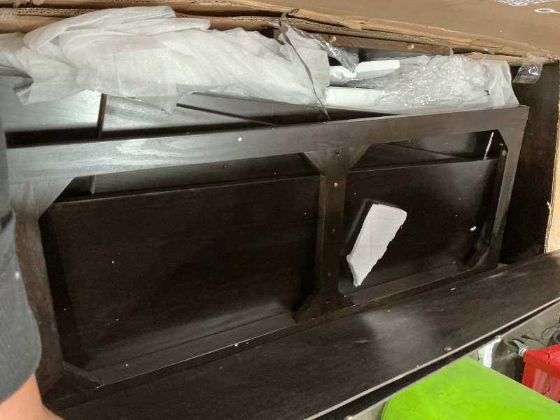 Photo 1 of **PARTS ONLY/SEE NOTES** SIMPLIHOME Connaught SOLID WOOD 46 Inch Wide Traditional Tall Storage Cabinet in Dark Chestnut Brown, For the Living Room, Entryway and Family Room