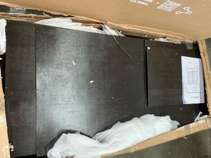 Photo 1 of **PARTS ONLY/SEE NOTES** SIMPLIHOME Connaught SOLID WOOD 46 Inch Wide Traditional Tall Storage Cabinet in Dark Chestnut Brown, For the Living Room, Entryway and Family Room