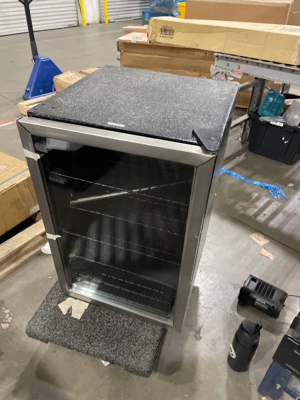 Photo 1 of (UNFUNCTIONAL FOR Part) COWSAR 4.5 Cu.Ft Wine Fridge 37 Bottle, ETL Approved Freestanding Wine Cooler 145 Can Beverage Refrigerator with Stainless Steel Reversible Glass Door, Drink Fridge for Home Bar, Kitchen, Game Room