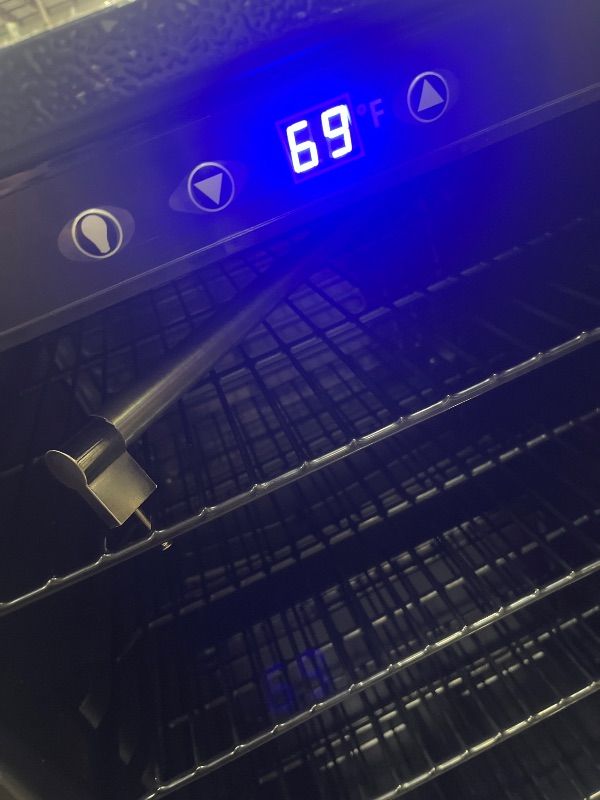 Photo 1 of (UNFUNCTIONAL FOR Part) COWSAR 4.5 Cu.Ft Wine Fridge 37 Bottle, ETL Approved Freestanding Wine Cooler 145 Can Beverage Refrigerator with Stainless Steel Reversible Glass Door, Drink Fridge for Home Bar, Kitchen, Game Room