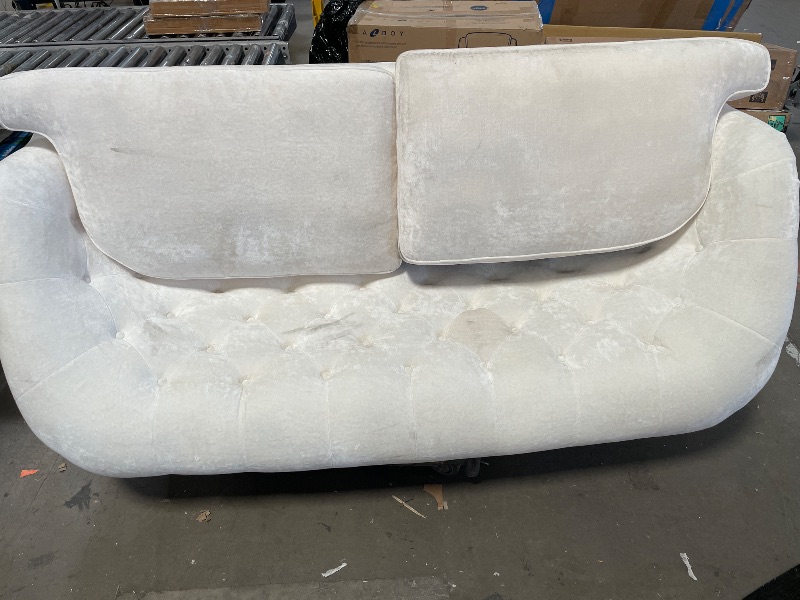 Photo 1 of (Stains in some areas) ......Velvet Button Tufted sofa with high density foam cushions