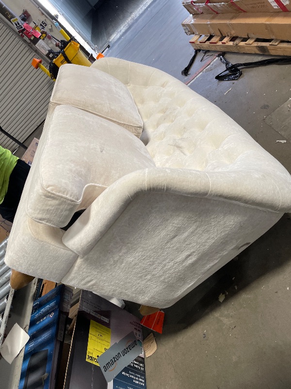 Photo 1 of (Stains in some areas) ......Velvet Button Tufted sofa with high density foam cushions