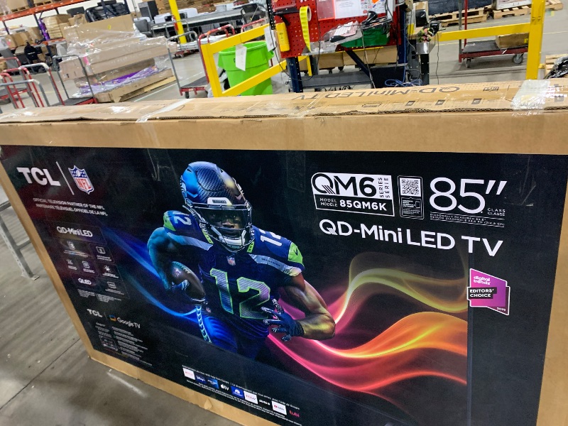 Photo 1 of *****BROKEN SCREEN, PARTS ONLY****TCL 85 Inch Class QM6K Series | Mini LED QLED 4K HDR | 85QM6K, 2025 Model | 120HZ-144HZ High Brightness Smart Google TV Dolby Atmos Onkyo Audio | Voice Remote Alexa Gaming Streaming Television