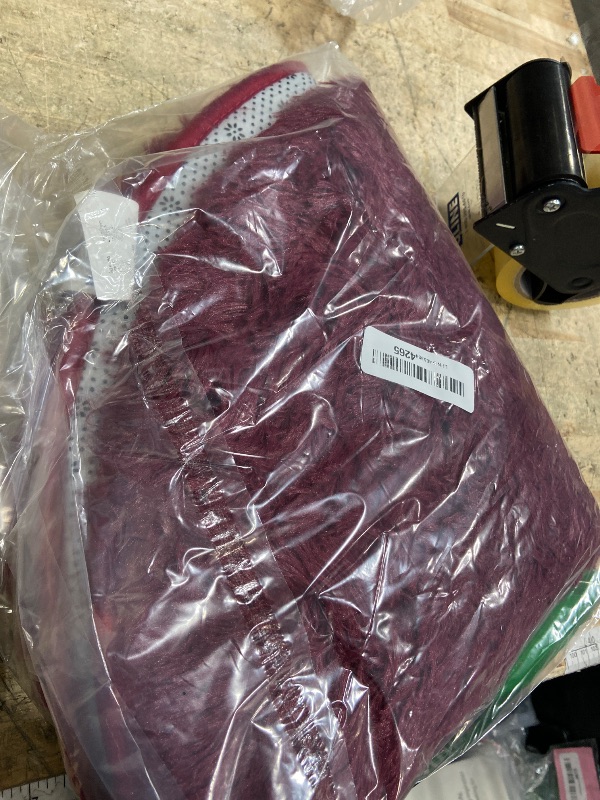 Photo 1 of (small) OLANLY Burgundy Round Rugs for Bedroom - Machine Washable, 2 ft Circle Area Rugs for Living Room, Soft and Fluffy Shaggy Carpet for Teen Girls and Boys, Nursery Rooms, Dorms, Home Decor Aesthetic