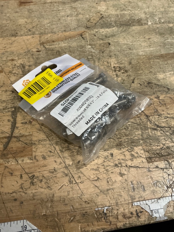 Photo 1 of (8sets) 3/8-16x2 Hex Head Assorted Bolts, Nuts, Flat & Lock Washers, 304 Stainless Steel Hex Screws Nuts and Bolts Assortment Kit,Fully Threaded