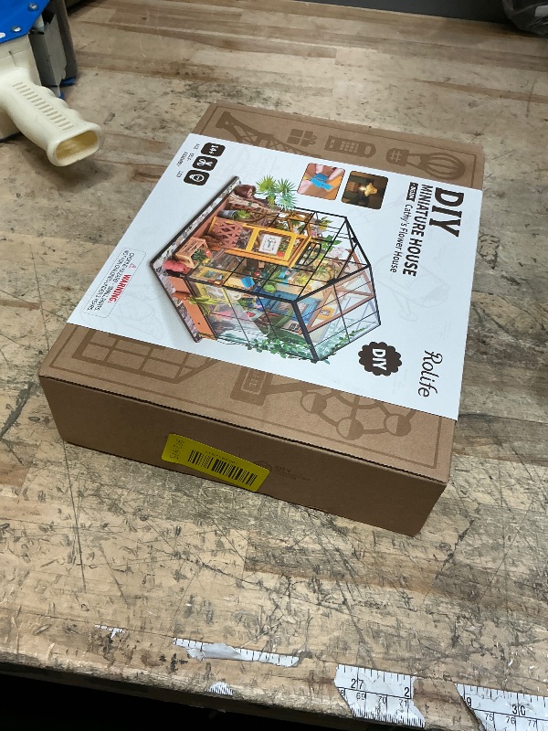 Photo 1 of ** FOR PARTS ONLY **Rolife DIY Miniature Greenhouse Kit, Tiny/Mini House Making Kit with Furniture for Adults, Furniture, Halloween/Christmas Decorations, Gifts for Family and Friends (Cathy's Greenhouse)