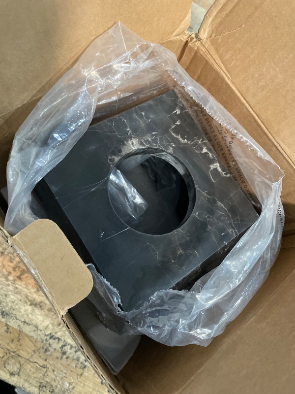 Photo 1 of ***DAMAGED - SEE NOTES/PICTURES*** WORHE Tissue Box Cover Italy Natural Marble Heavy Duty Square Facial Toilet Paper Holder for Bathroom Living Room Bedroom Dresser Kitchen Minimalistic Office Home Decor Black (WH013)