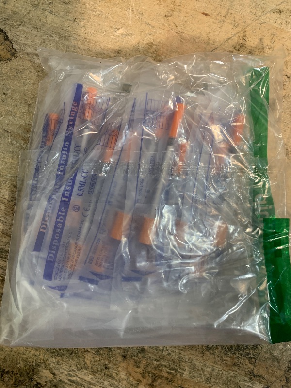 Photo 1 of 0.5ml Syringe with Cap, 31G 1/4" 6mm 1/2cc Syringes, Disposable Individual Package, Pack of 20