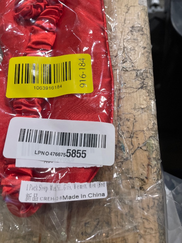 Photo 1 of 1 Pack Sleep Mask, Silk Eye Mask with Elastic Strap, Blindfold, Soft Silk Sleeping Mask for Girls, Women, Men (Red)