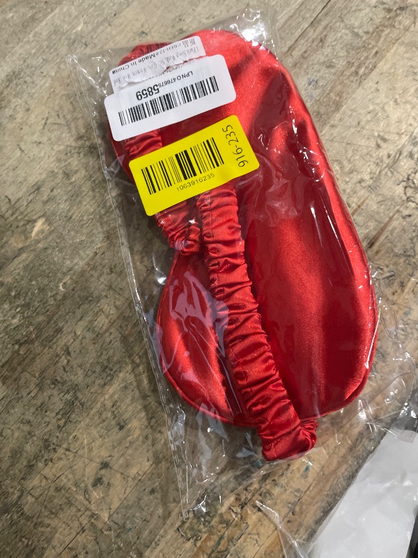 Photo 1 of 1 Pack Sleep Mask, Silk Eye Mask with Elastic Strap, Blindfold, Soft Silk Sleeping Mask for Girls, Women, Men (Red)