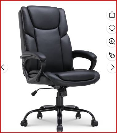 Photo 1 of ***************FOR PARTS ONLY- MISSING THE LEGS/WHEELS************
Mainstays Executive Ergonomic High Back Leather Home Office Desk Chair, Black