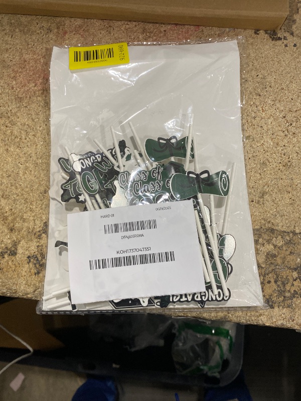 Photo 1 of 2025 Graduation Cupcake Toppers - 48 Pcs Green Graduation Party Supplies Mini Cake Food/Appetizer Picks For Class of 2025 Grad Decorations