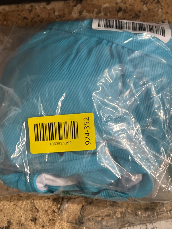 Photo 1 of (large) Charmo Square Neck Scalloped One Piece Swimsuit Women Modest Retro Ribbed 1 Piece Bathing Suits Aqua L