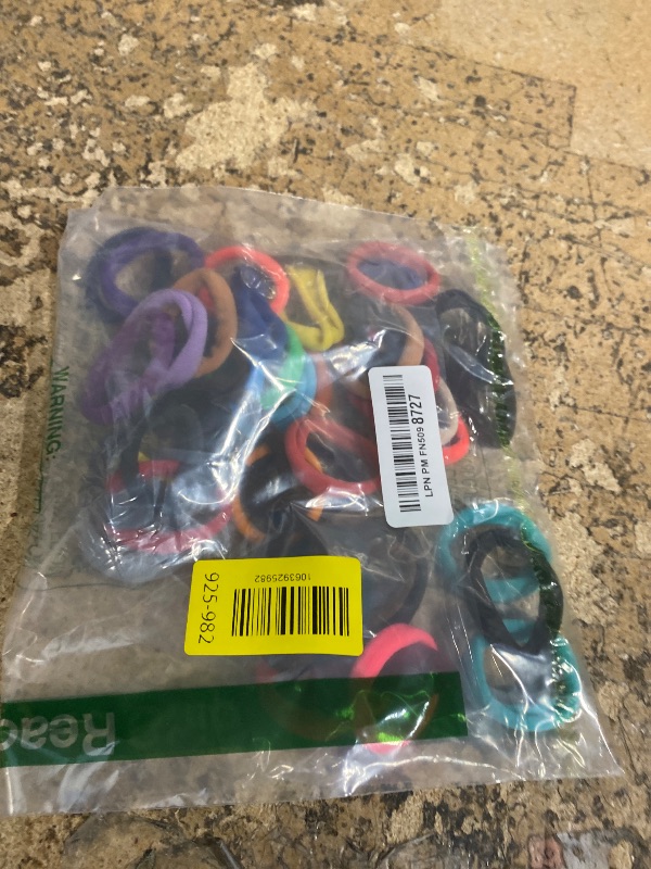 Photo 1 of 100PCS Elastic Hair Ties, Seamless Hair Band, Ponytail Holder No Crease Damage, Cotton Bands, Hair Scrunchies for Thick Thin Hair, Hair Accessories for Women Valentine's Day Gift