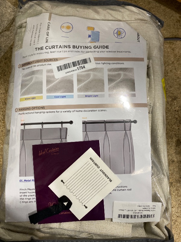 Photo 1 of 100% Blackout Shield Linen Look Textured Pinch Pleated Curtains Blackout Drapes 90 Inch Long 2 Panels Set, Faux Linen Blackout Curtains for Bedroom & Living Room, 40" W x 90" L, Cream