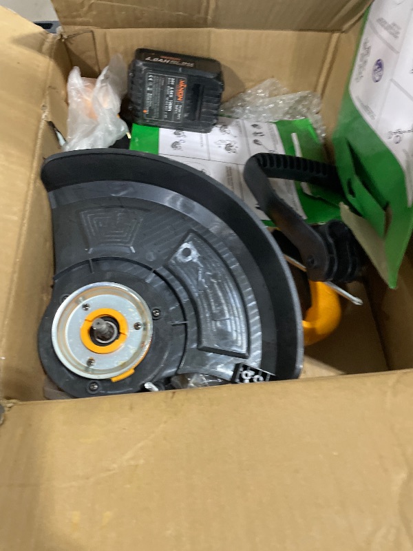 View 2 of ***Missing pieces unusable***Eater For Dewalt 20V Battery, 600W 2 in 1 Cordless String Trimmer & Weed Wacker,12 Inch Brushless Grass Trimmer with 3-Tooth Blade, Saw Disc for Lawn, Yard and Bush Trimming (No Battery)