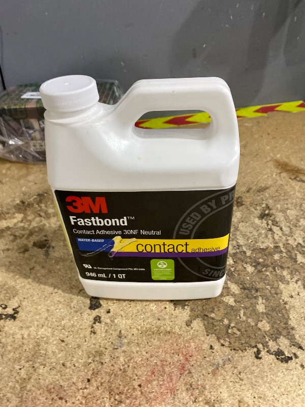Photo 1 of 3M Fastbond Contact Adhesive 30NF, Neutral, 1 Quart Can