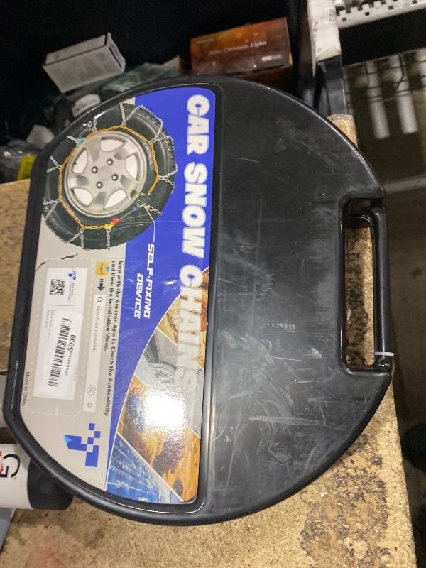 Photo 1 of Snow-Chains Auto Fixing 1 Min Quick Fit Easy Installation Tire-Chains, Portable Reusable Universal Emergency Tire Traction Chain for Passenger Car, Pickup Trucks and SUV - Set of 2 (HKN-160)