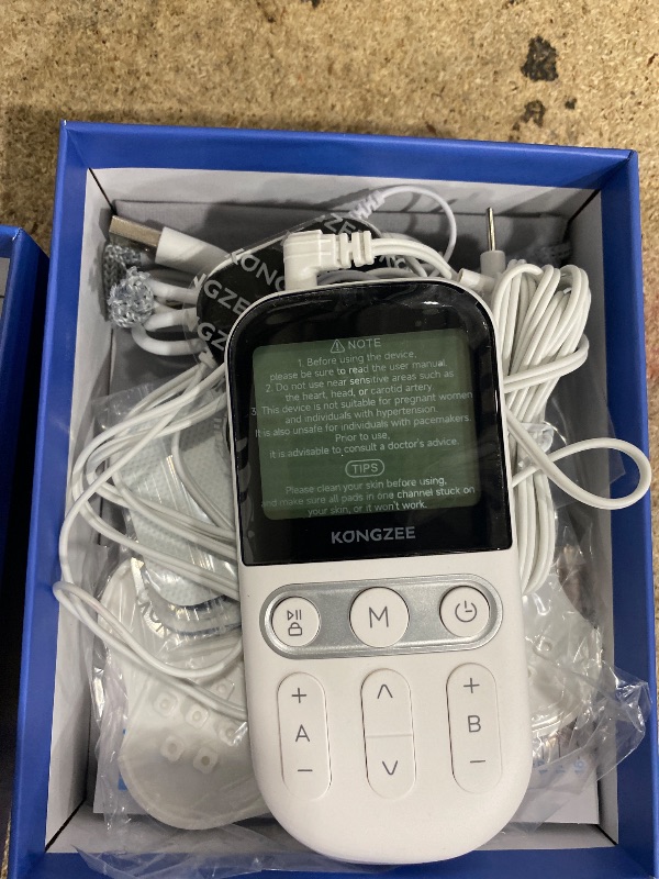 Photo 1 of 4 in 1 - D.I.Y & Tens Unit & EMS & Massage Muscle Stimulator, Dual Channel TENS Units Therapy Machine for Pain Relief, FDA Cleared Rechargeable Electronic Pulse Massager, with 12pcs Electrode Pads.