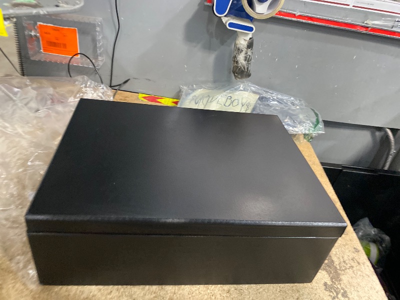 Photo 1 of ***SEE NOTES***Creative Deco XL Black Wooden Box Storage with Hinged Lid | 15.8x11.8x5.5in (+-0.5) | Keepsake with Handles | Gift Box for Tool Dog Toy Kitchen Storage | Wood Chest Trunk