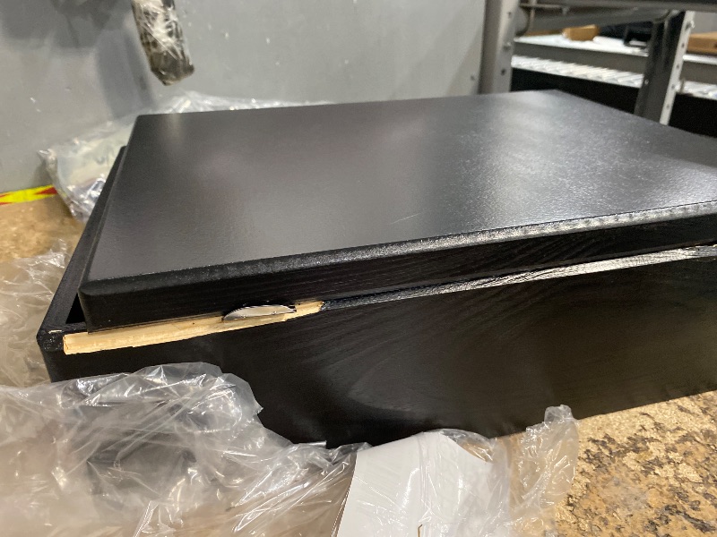 Photo 1 of ***SEE NOTES***Creative Deco XL Black Wooden Box Storage with Hinged Lid | 15.8x11.8x5.5in (+-0.5) | Keepsake with Handles | Gift Box for Tool Dog Toy Kitchen Storage | Wood Chest Trunk