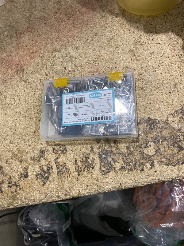 Photo 1 of 102Pcs Shelf Pins Pegs Kit,6 Styles Nickel Plated Shelf Support Pegs,Bookshelf Pegs for Shelves,L-Shaped Clips with Rubber Sleeve,Shelf Pins Holders for Furniture Glass Corner & Closet(5mm & 1/4inch)