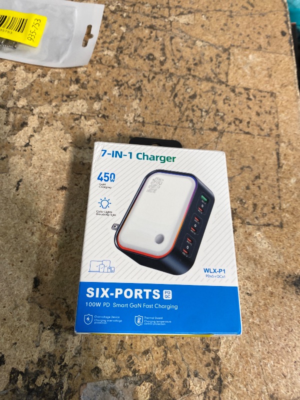 Photo 1 of **Pic for reference** USB C Fast Charger, 100W GaN 6 Port Type C Charging Station Hub Block Cube, USB C Wall Charger Power Strip Adapter