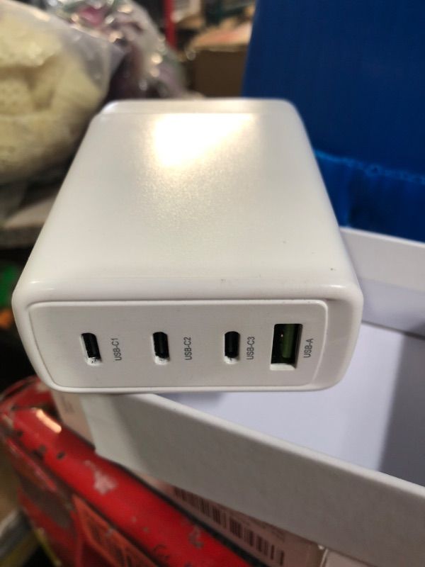 Photo 1 of **Pic for reference** USB C Fast Charger, 100W GaN 6 Port Type C Charging Station Hub Block Cube, USB C Wall Charger Power Strip Adapter