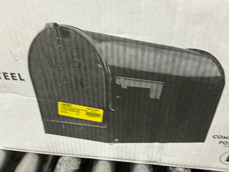 Photo 1 of ***DENTS***Gibraltar Mailboxes ST200B00 Series Rural Mailbox, Black, 3175 cu-in Capacity, Galvanized Steel, Powder-Coated, 15 in H